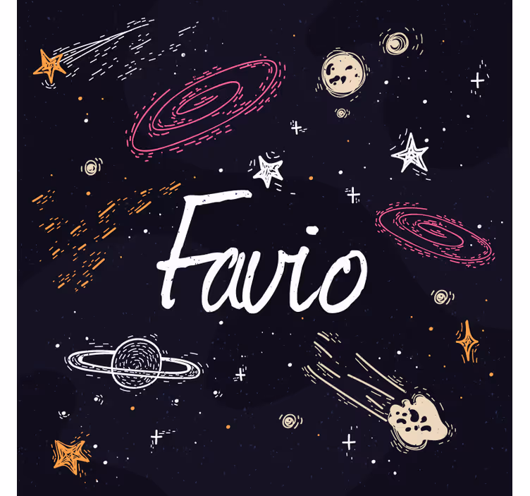 Blind blue galaxy with custom name option - TenStickers