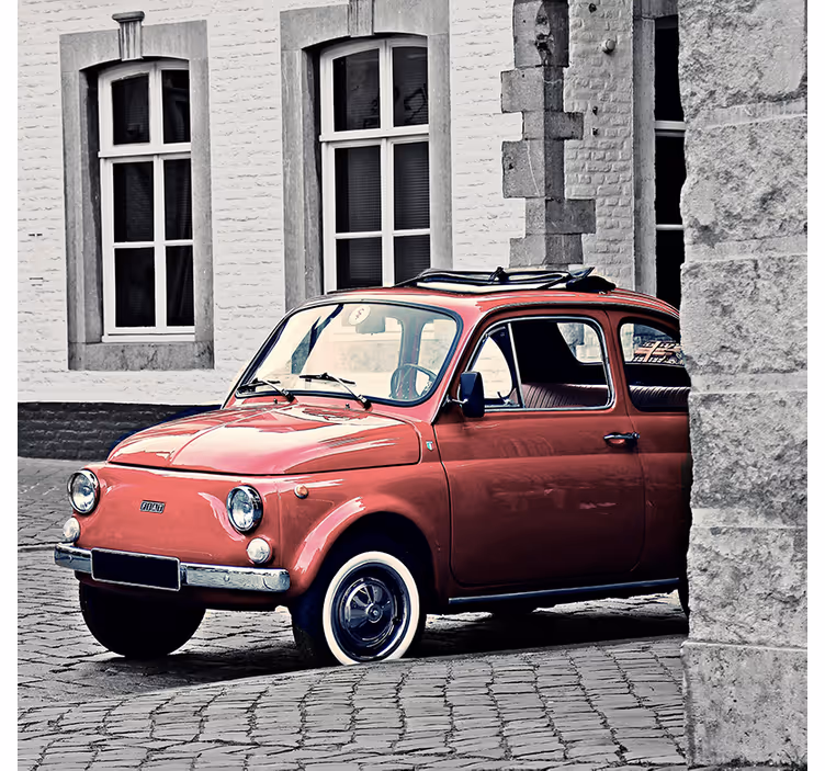 Living room blind vintage old fiat 500 - TenStickers