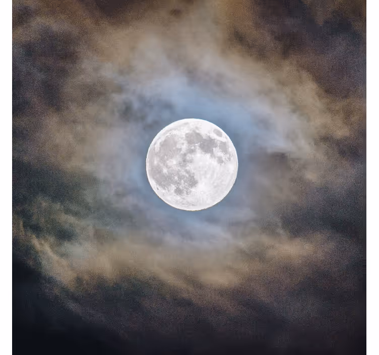 Living room blind full moon night - TenStickers