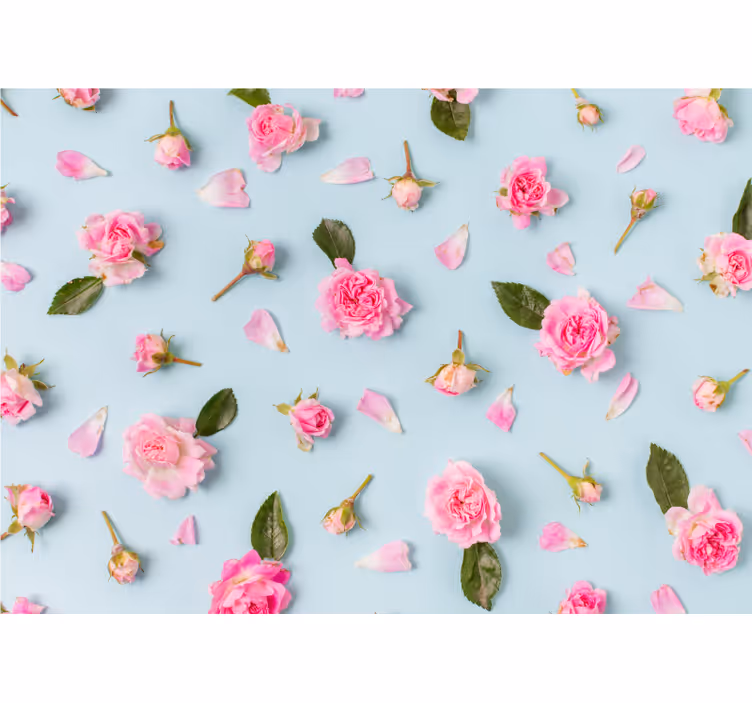 Living room blind with blue roses design - TenStickers