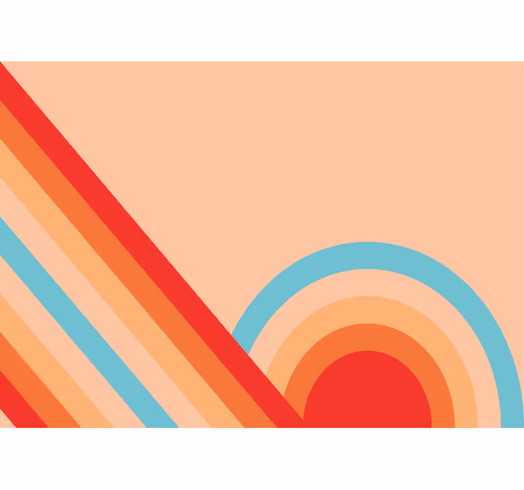 Living room blind semicircles 70s pop - TenStickers