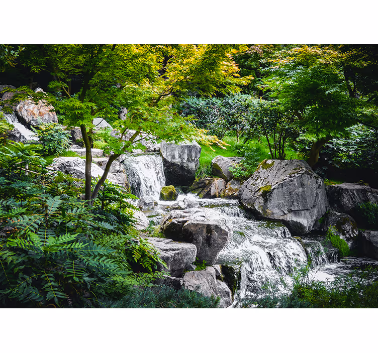 Living room blind relaxing waterfall design - TenStickers