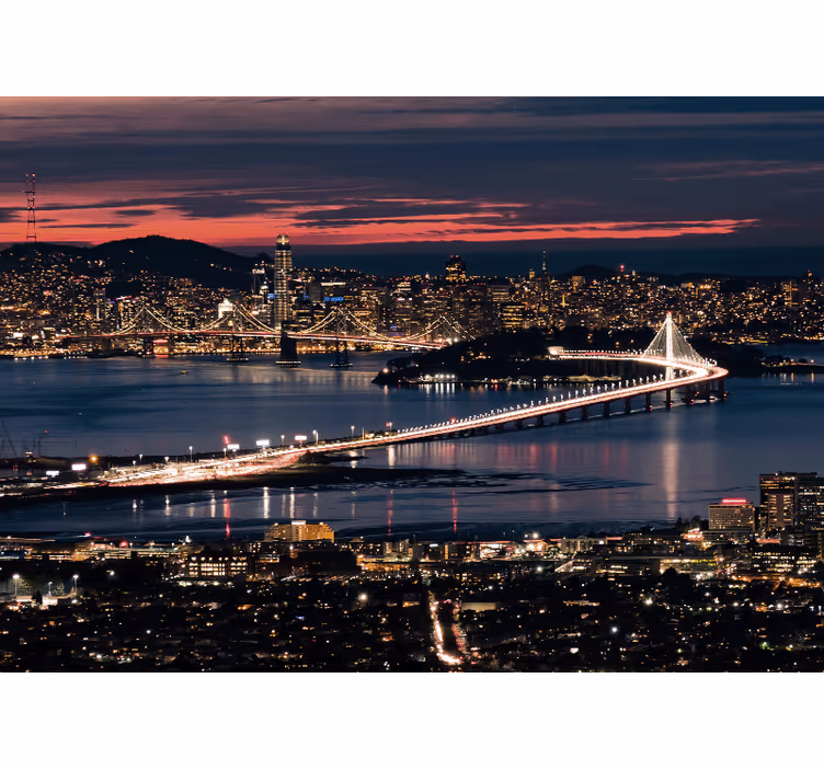 Living room blind san francisco at dusk - TenStickers