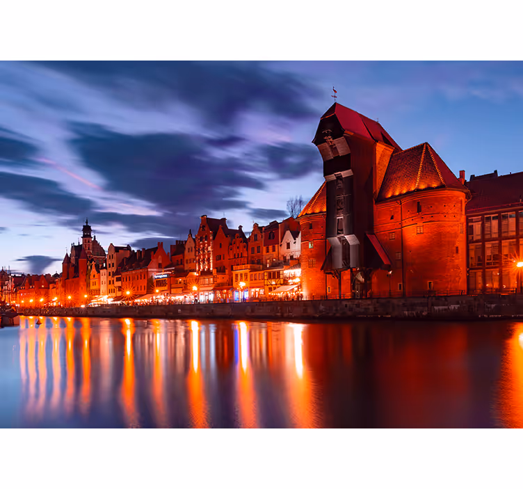 Living room blind gdańsk harbour style - TenStickers