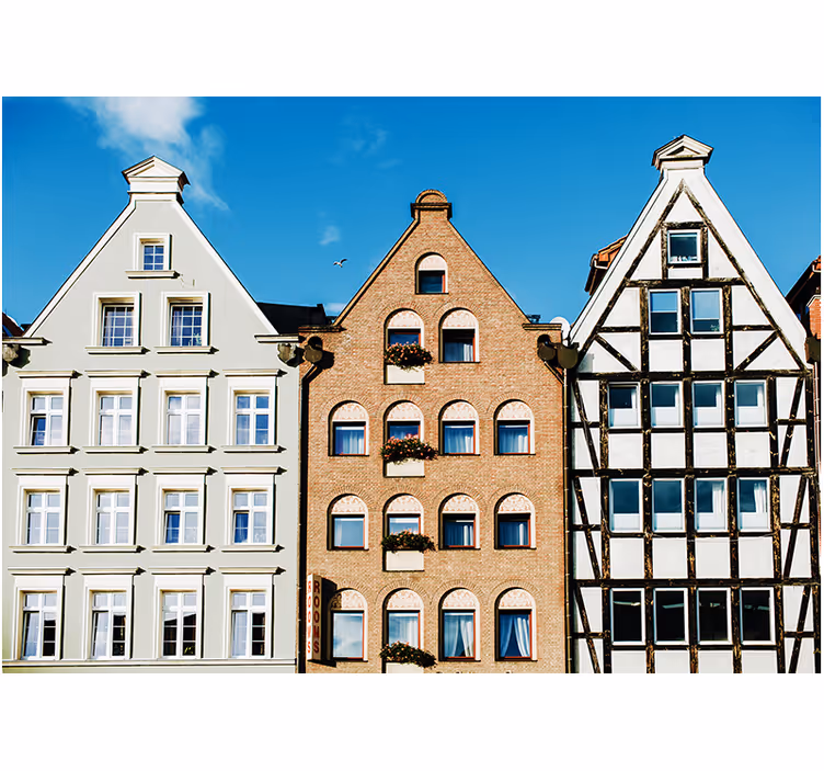 Living room blind ginger houses in gdańsk - TenStickers