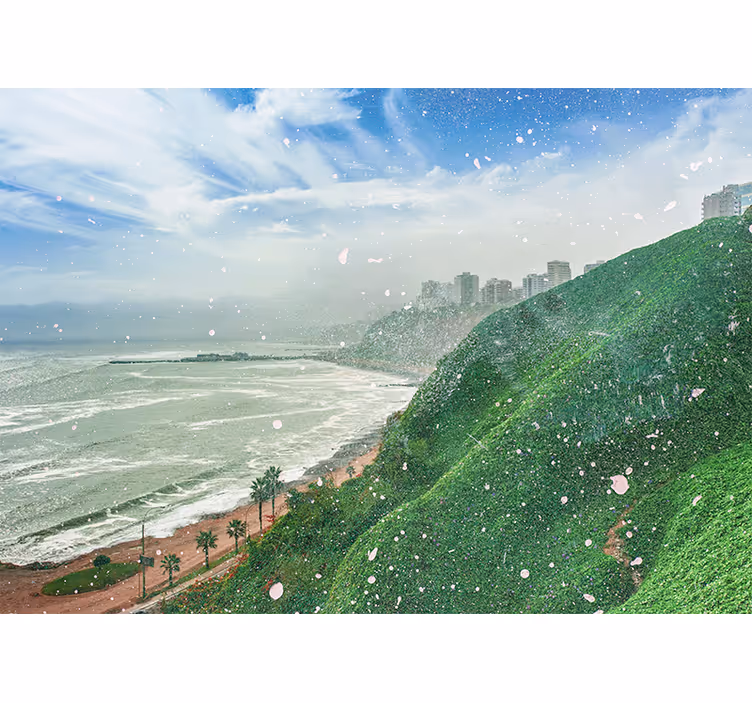 Living room blind beach in barranco - TenStickers