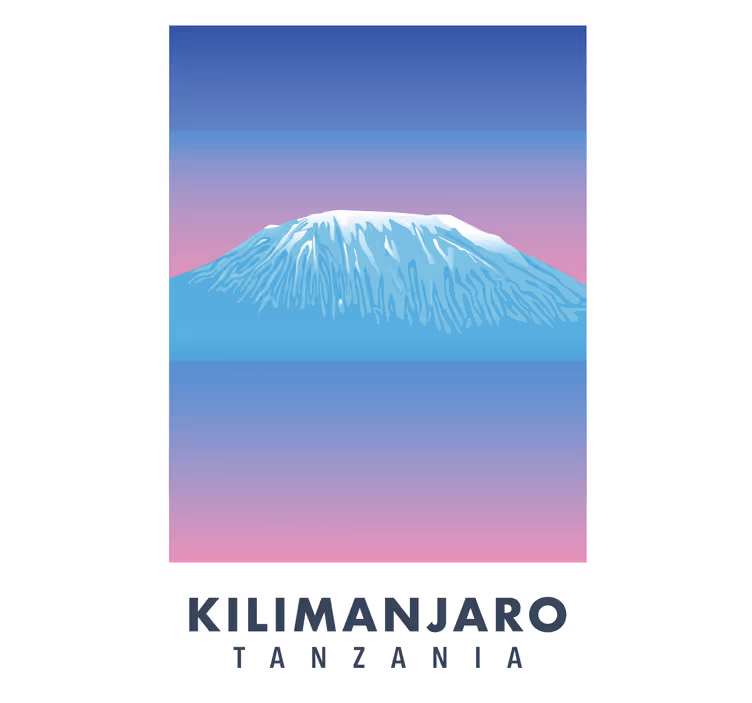 Living room blind kilimanjaro retro canvas - TenStickers
