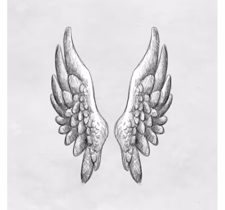 Living room blind with hand-drawn wings - TenStickers