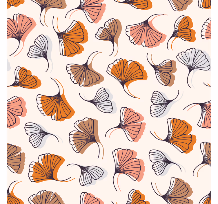 Living room blind ginkgo leaves hand drawn - TenStickers