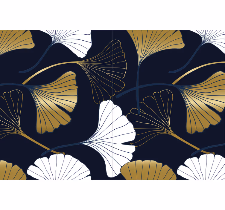 Living room blind with embossed ginkgo leaves - TenStickers