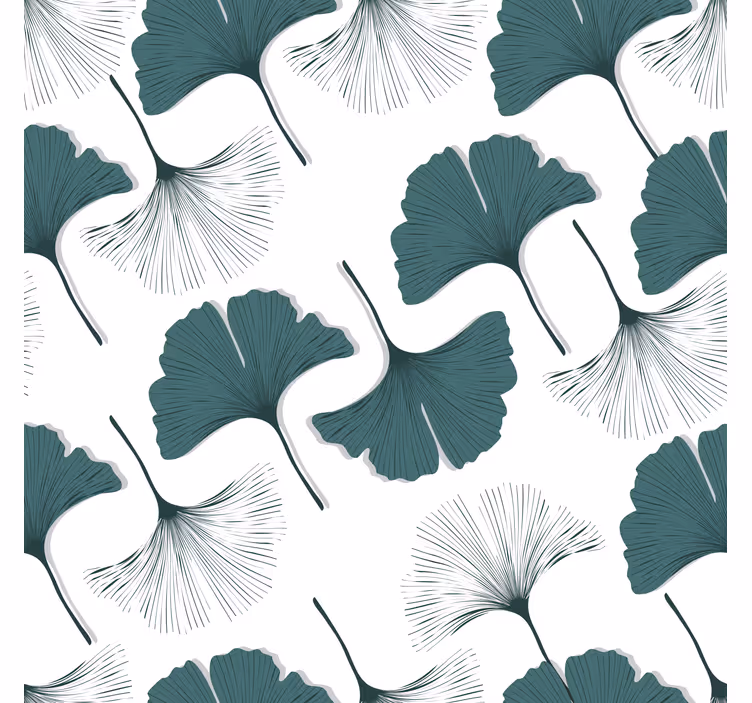 Living room blind ginkgo leaves seamless design - TenStickers