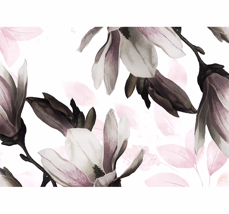Living room blind in glamour style floral design - TenStickers