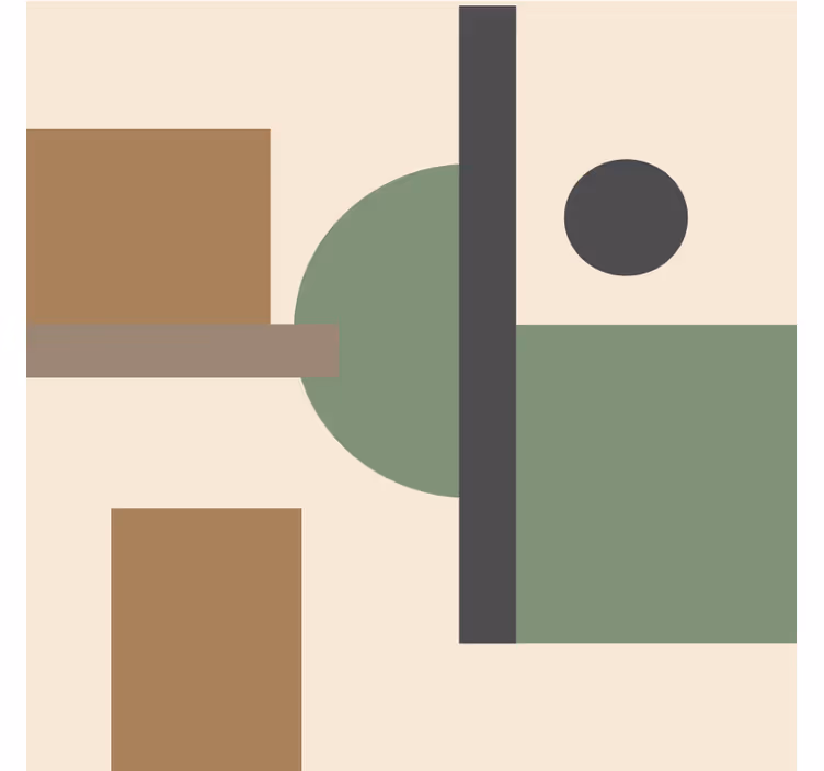 Living room blind in natural color geometric art - TenStickers