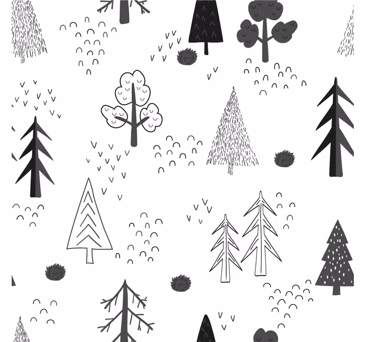 Living room blind in white minimalistic tree design - TenStickers