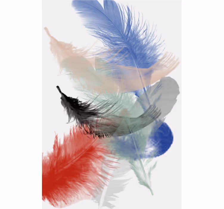 Living room blind with colorful abstract feather design - TenStickers