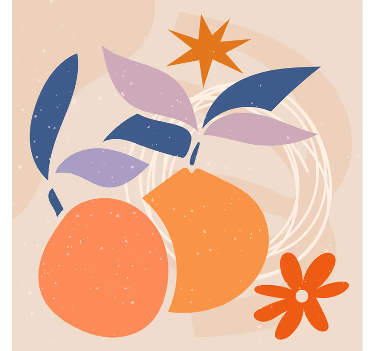 Living room blind with minimalist fruit design - TenStickers
