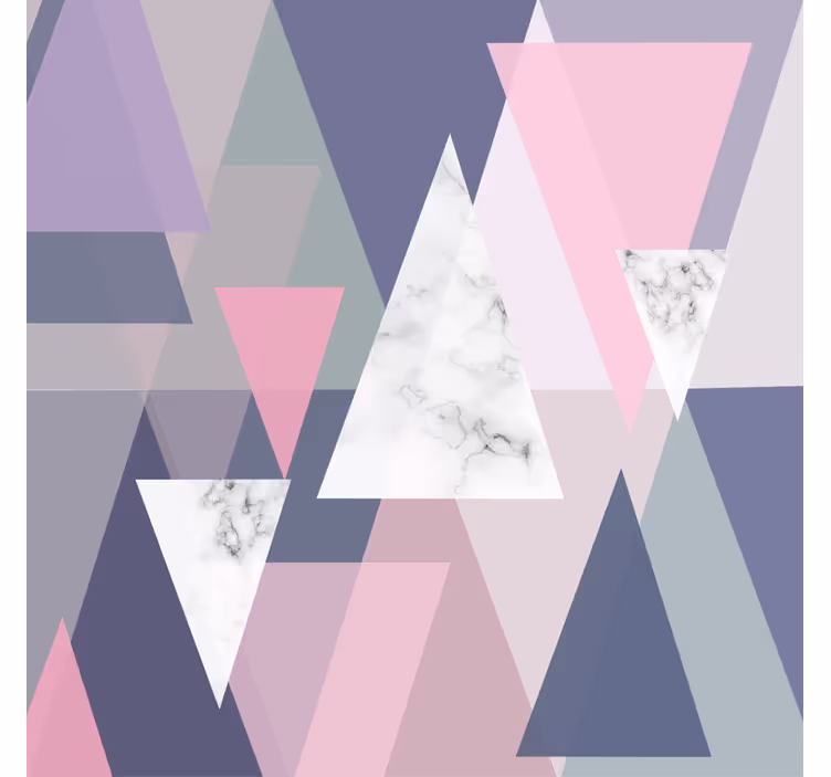 Living room blind with 3d triangular wall art - TenStickers