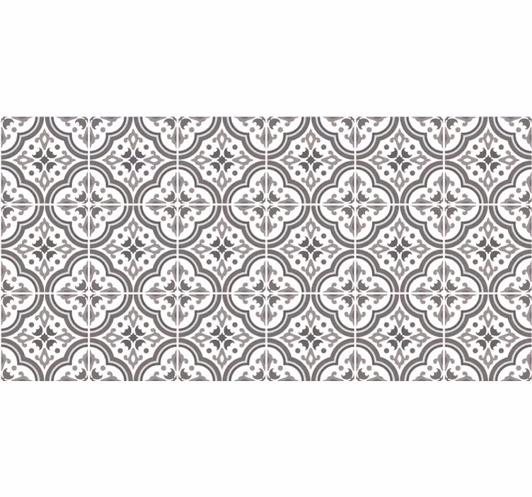 Blind grey with grey tiles and flowers - TenStickers