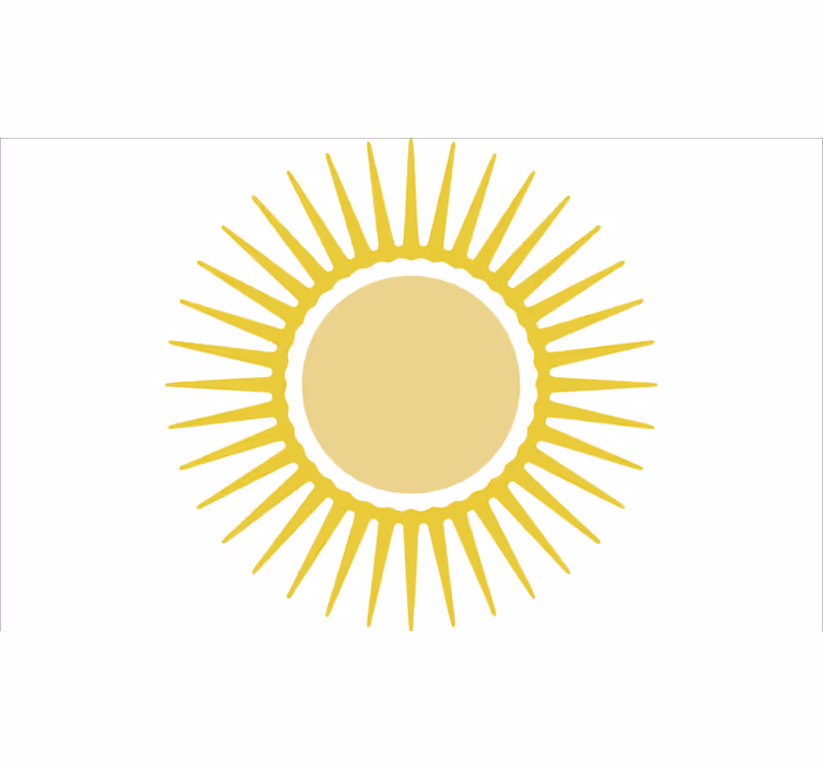 White window blind with yellow sun design - TenStickers