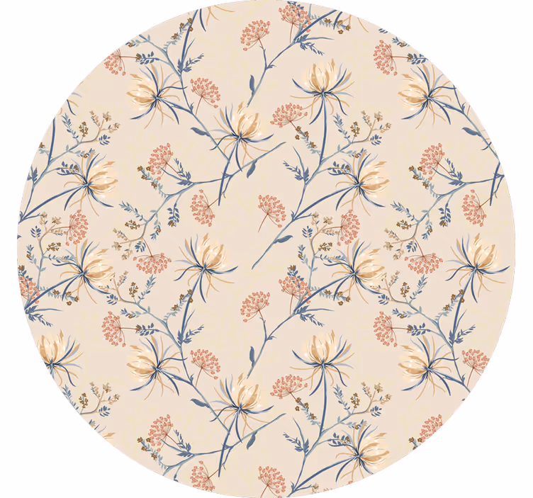 Blind beige botanical bloom texture - TenStickers