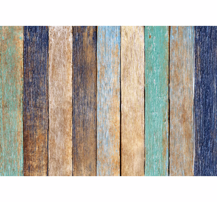 Blind bedroom with vibrant wooden planks - TenStickers