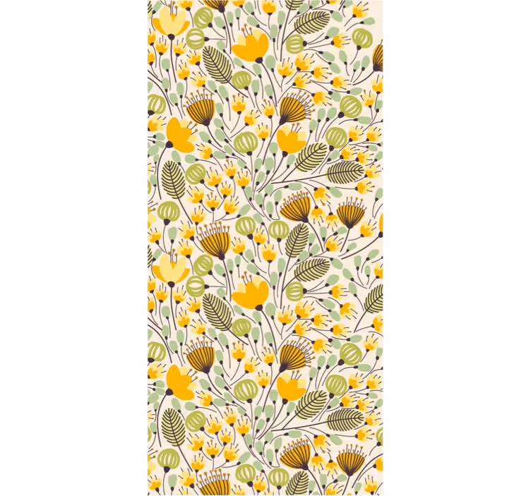 Blind bedroom yellow floral lace curtains - TenStickers
