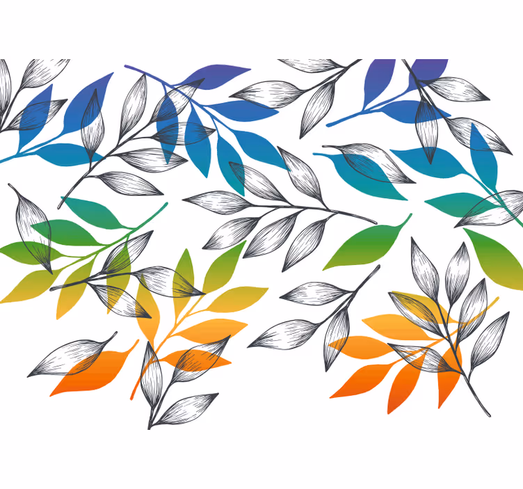 Blind bedroom with rainbow leaves design - TenStickers