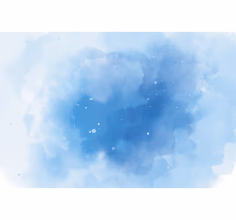 Blind bedroom in minimalistic blue watercolor - TenStickers
