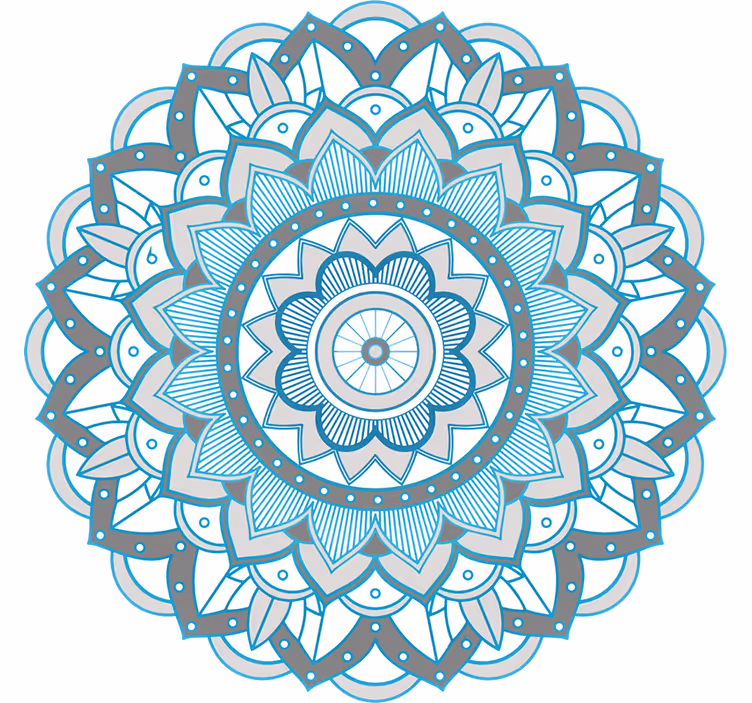 Blind bedroom in blue mandala design - TenStickers