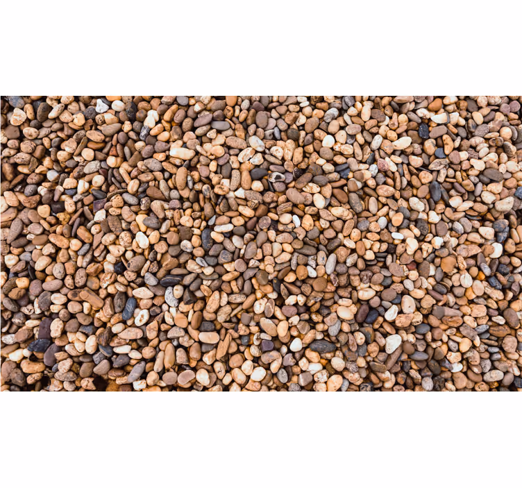Blind bedroom with sea pebbles flooring - TenStickers