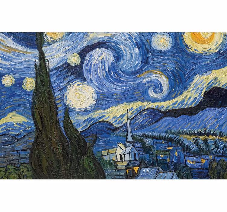 Blind bedroom starry night by van gogh - TenStickers