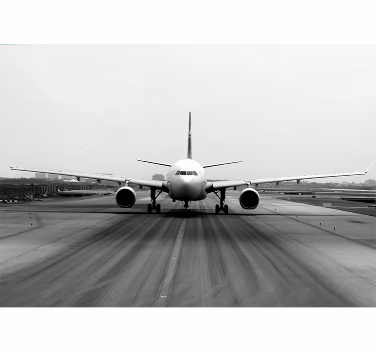 Blind grey jet on the runway - TenStickers