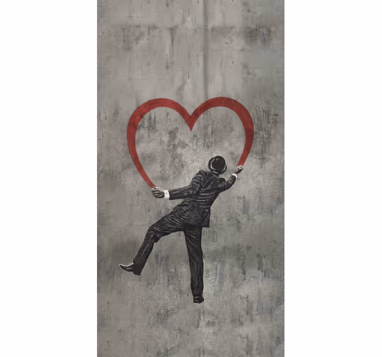 Blind grey banksy heart graffiti - TenStickers