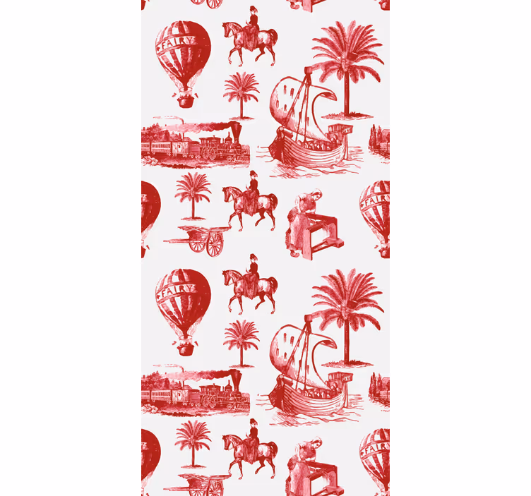 Retro roller blind vintage travel scenes - TenStickers