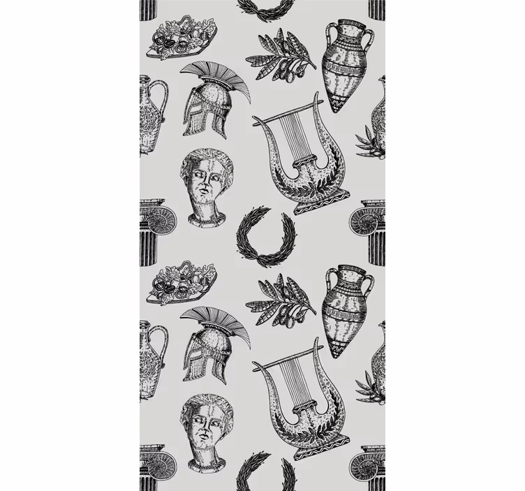 Retro roller blind with roman imagery - TenStickers