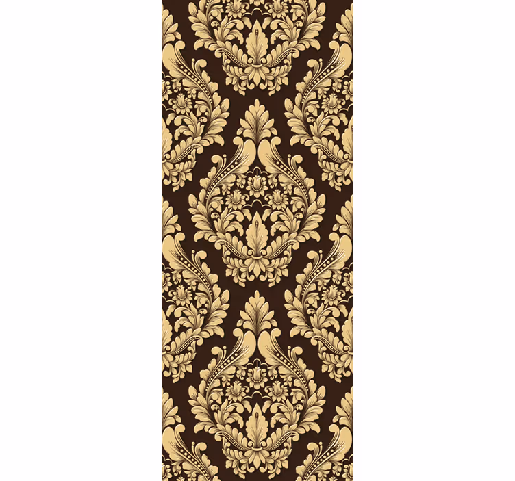 Retro roller blind with golden floral design - TenStickers