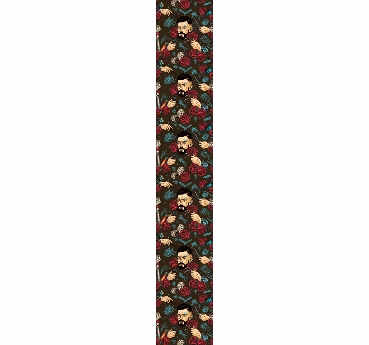 Retro roller blind vintage barber design - TenStickers