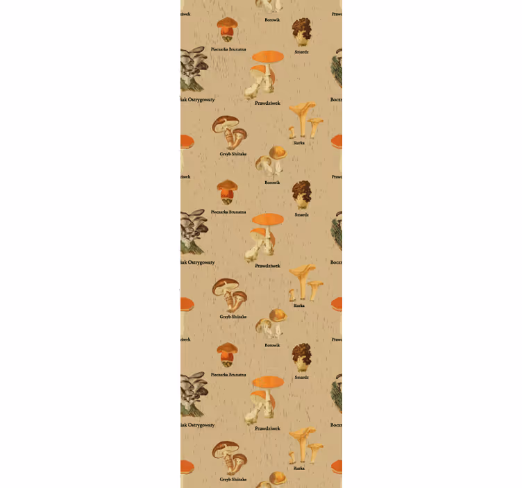 Retro roller blind vintage mushroom designs - TenStickers