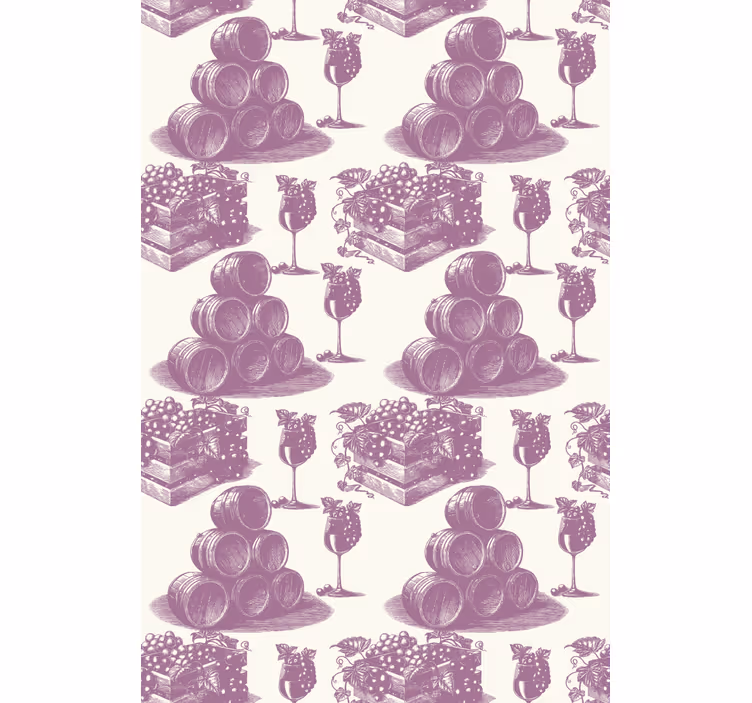 Retro roller blind in french vintage violet pattern - TenStickers