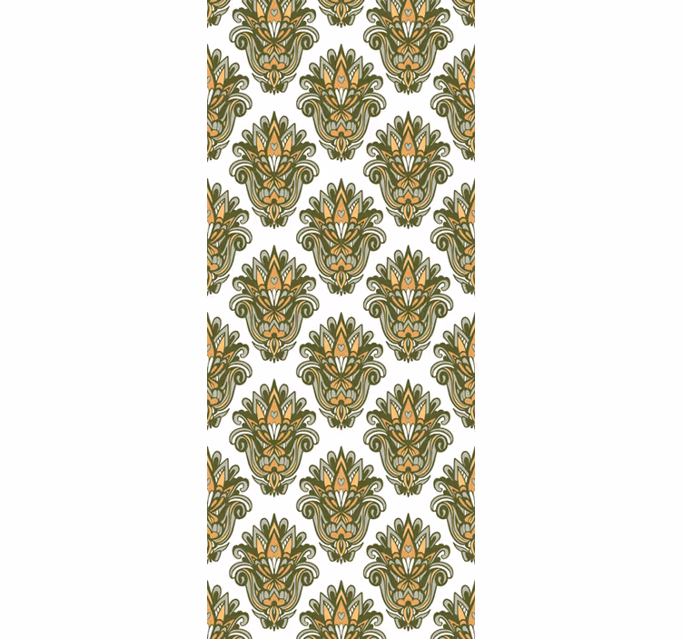 Retro roller blind in classic damask design - TenStickers