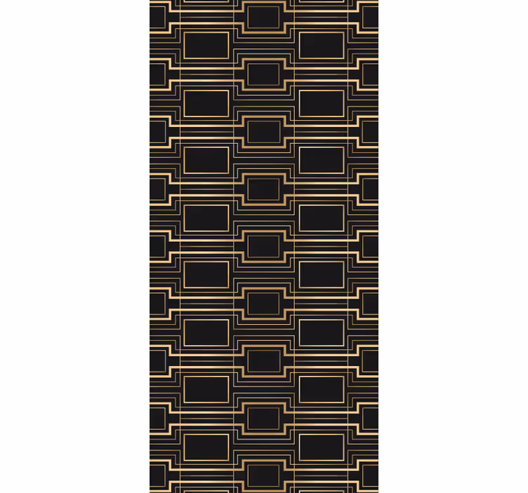 Retro roller blind with gold frame art decor - TenStickers
