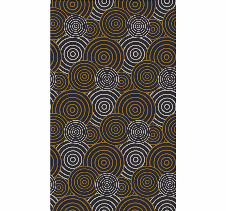Retro roller blind with circle line patterns - TenStickers