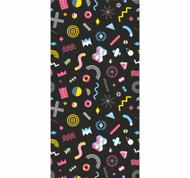 Retro roller blind memphis colorful geometric pattern - TenStickers