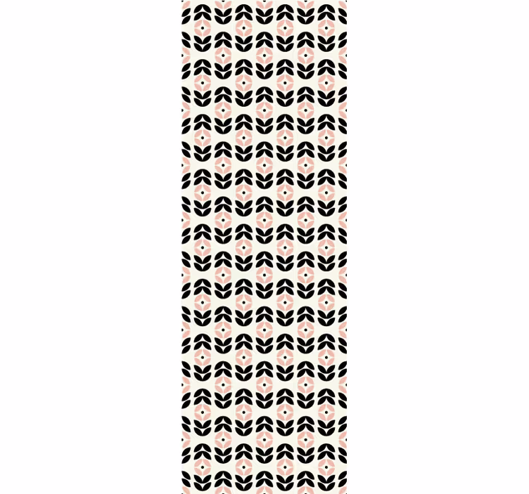 Retro roller blind in pink geometric floral design - TenStickers