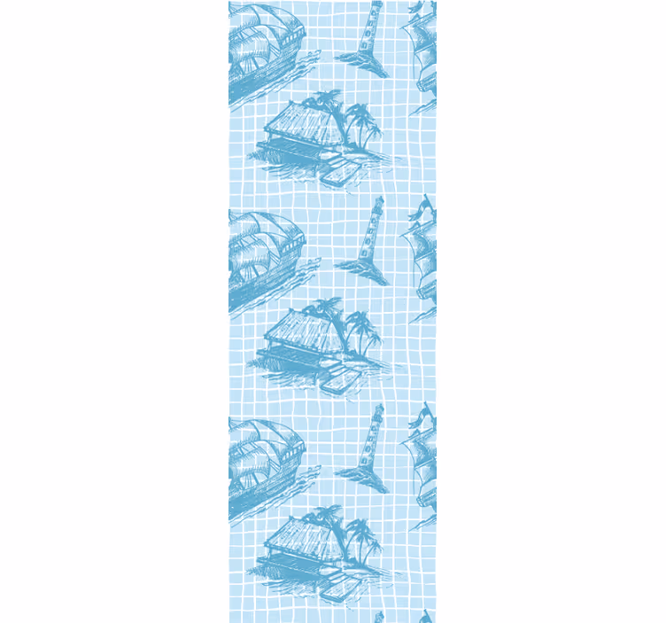Retro roller blind in westwind toile design - TenStickers