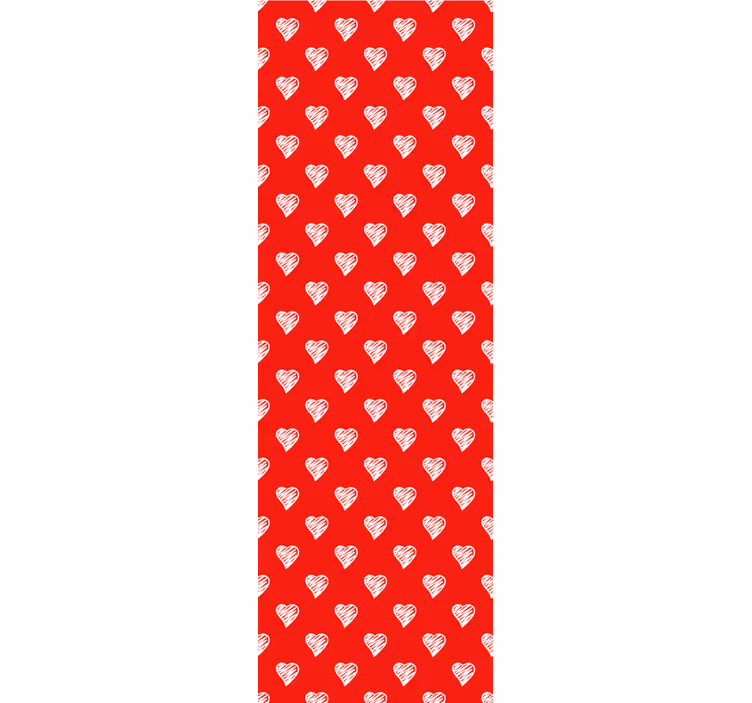 Retro roller blind with seamless heart motifs - TenStickers