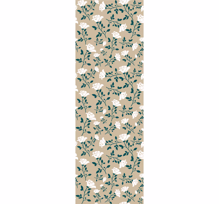 Retro roller blind with white vintage rose pattern - TenStickers