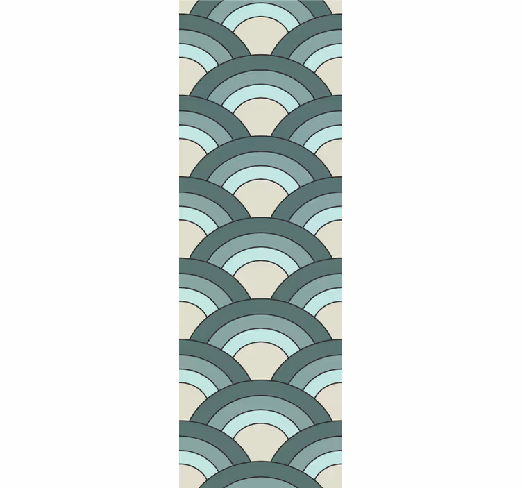 Retro roller blind in blue shaded scales pattern - TenStickers