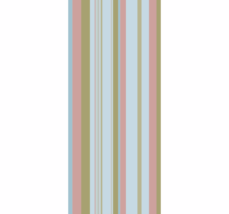 Retro roller blind in blue and green 80's stripes - TenStickers