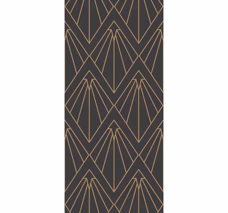 Retro roller blind in gold diamond line art design - TenStickers